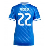 Camisa de Futebol Real Madrid Antonio Rudiger #22 Equipamento Alternativo Mulheres 2025-26 Manga Curta Camisa de Futebol Real Madrid Antonio Rudiger #22 Equipamento Alternativo Mulheres 2025-26 Manga Curta